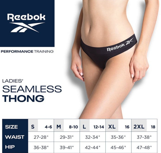 Reebok 5 Pack Seamless Thong Performance Underwear Women's S (4-6)