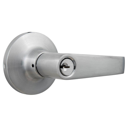 Commercial 2-3/4 in. Satin Chrome Standard Duty Keyed Entry Door Lever