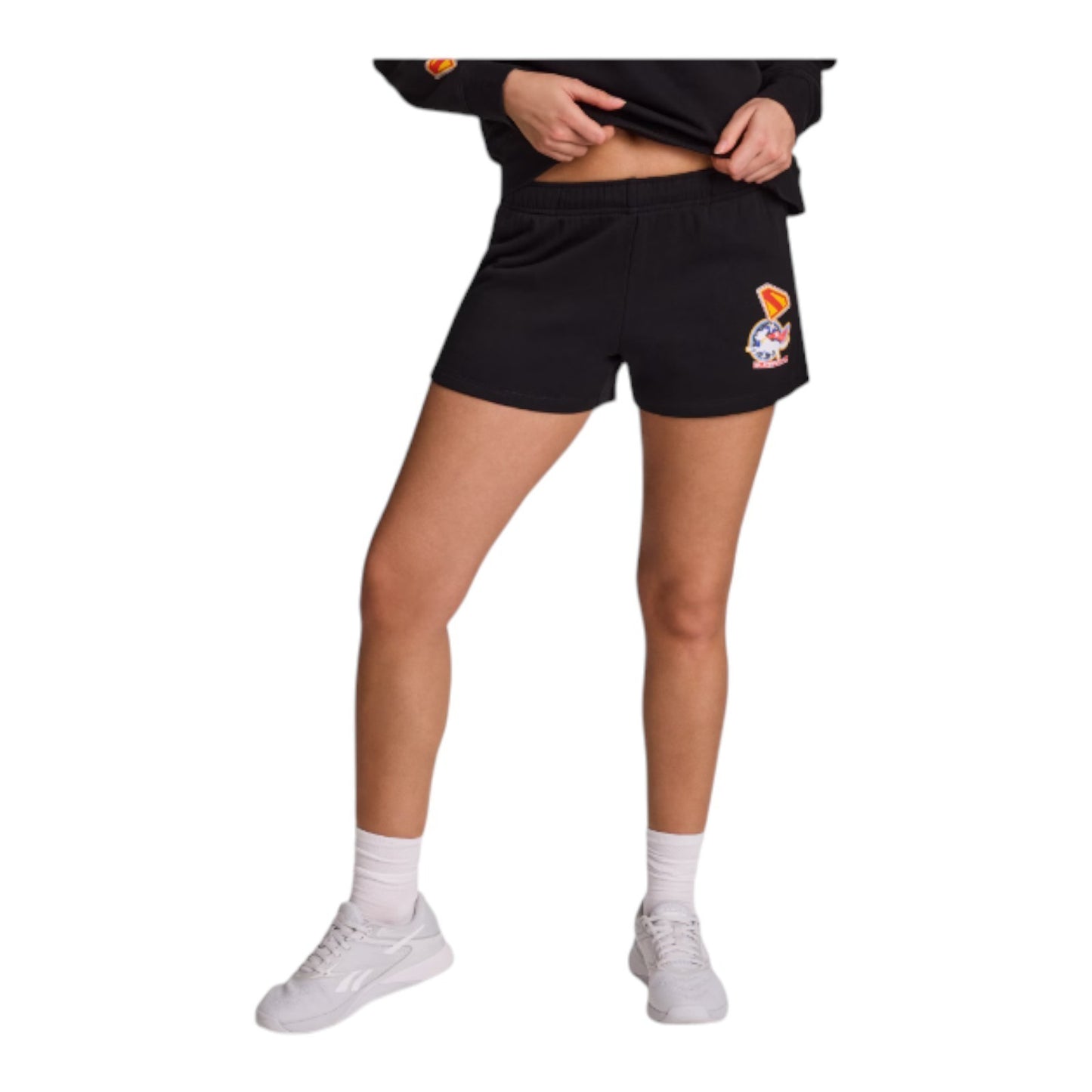 Reebok Women's Supergirl Graphic Sweatshirt & French Terry Graphic Shorts