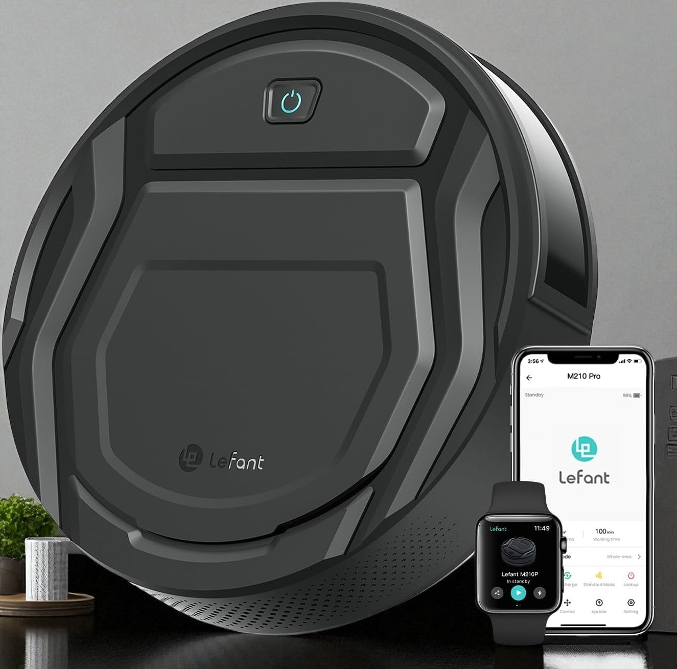 Lefant M210 Pro Robot Vacuum, Strong 2200Pa Suction, 120 Min Runtime, Super S...
