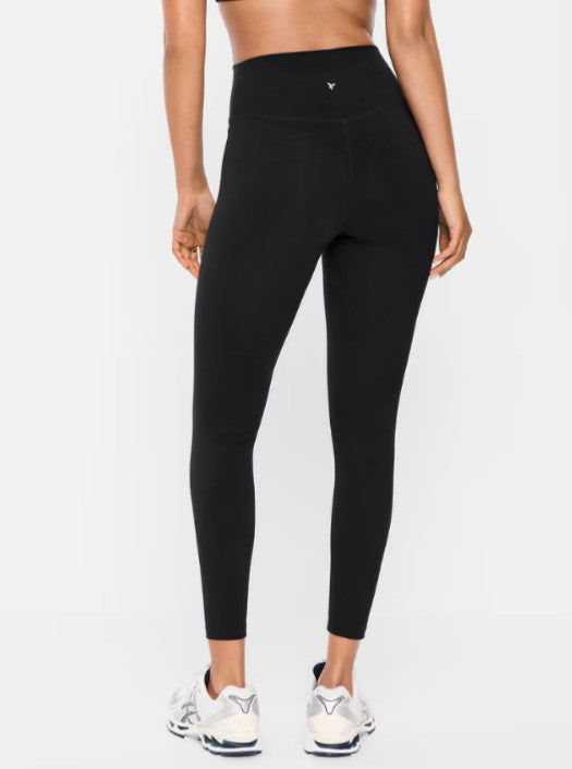 Old Navy Women's High-Waisted PowerChill 7/8 Cotton Leggings (Black)