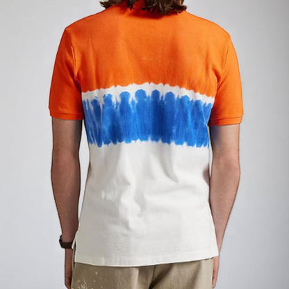 Polo Ralph Lauren Men's, Dip-Dyed Mesh Polo Shirt, Orange, White, Blue