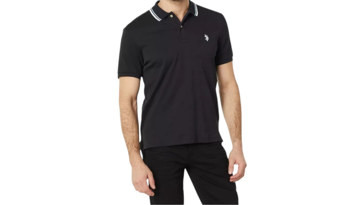 U.S. Polo Assn. Men's Slim Fit Tipped Interlock Knit Polo Shirt