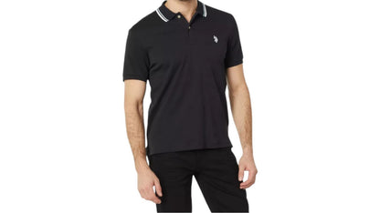 U.S. Polo Assn. Men's Slim Fit Tipped Interlock Knit Polo Shirt