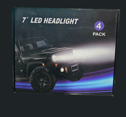 7 "LED Headlights and 4" LED Fog lights Combo 2018 Jeep Wrangler