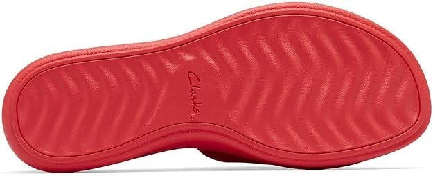 Clarks Women's Drift Floral Slip On Wedge Sandals Poppy Red - Size 7.5