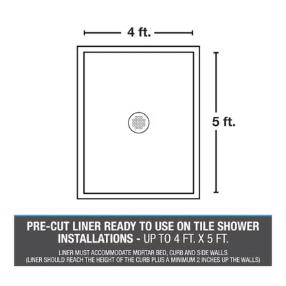 5 Ft. X 6 Ft. Gray Pvc Shower Pan Liner | Oatey Measurement Mil Durable Lines