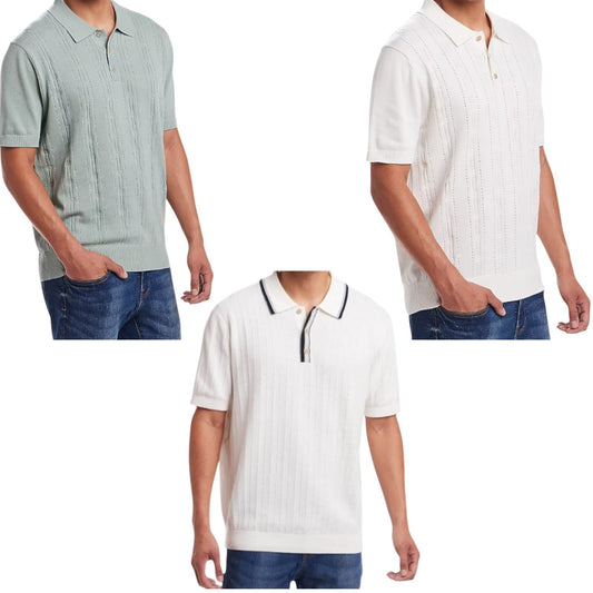 Weatherproof Vintage Classic Fit Pointelle Polo Sweater