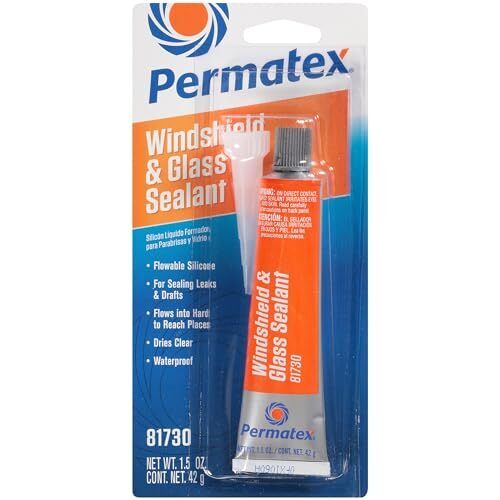 Permatex 81730 Flowable Silicone Windshield and Glass Sealer, 1.5 oz.