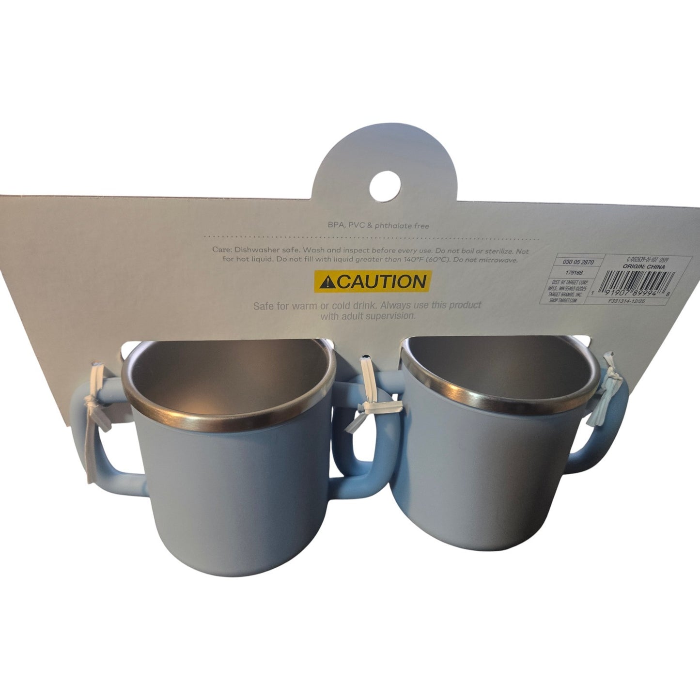 Cloud Island 8.1 oz Stainless Steel Cup w/ Removable Sleeve - Blue- Set of 2