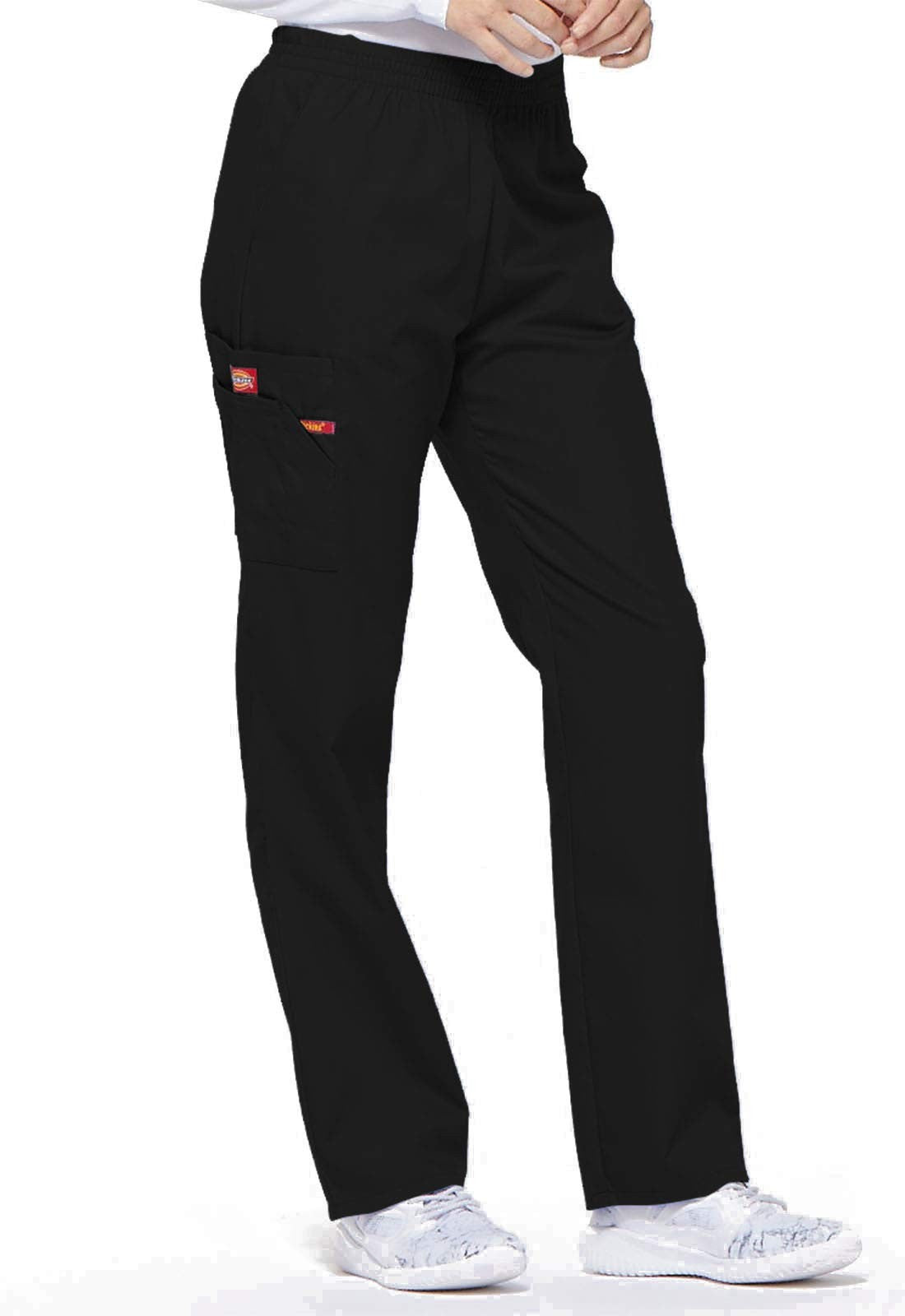 Dickies EDS Signature Scrubs for Women, Elastic Waist Pull-On Cargo Pants for W