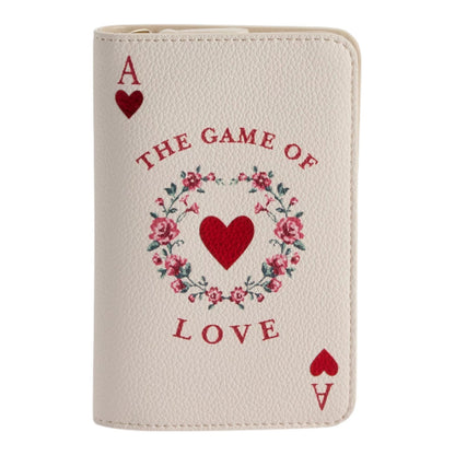 LC Lauren Conrad Ace of Hearts Book Coin Pouch With Floral Heart Design