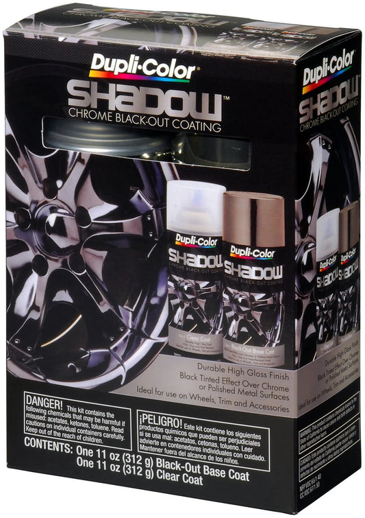 Dupli-Color (ESHD10007 Black/Clear Chrome Black-Out Coating 2-Can Aerosol Kit -
