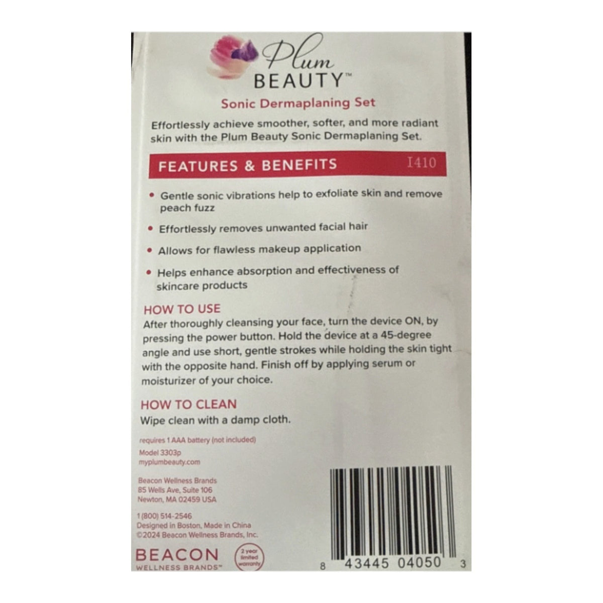 Plum Beauty Sonic Dermaplaning Set Face Razor, 5 Cartridges New