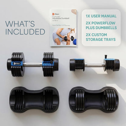 Lifepro Adjustable Dumbbells Set – Quick Adjustment, Set of 2, 5-25 lb ea