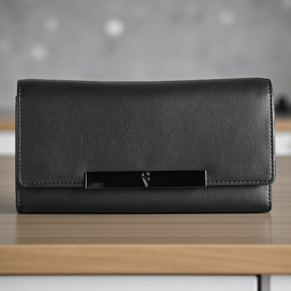 🔥 Simply Vera Vera Wang Lin Bar Flap Wallet in Black ⏩ Same Day Shipping  🔥