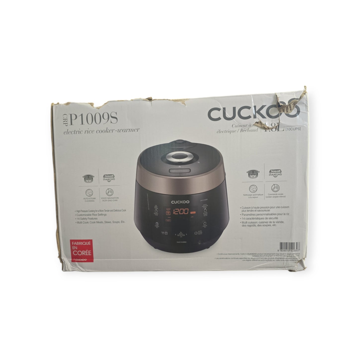 CUCKOO CRP-P1009SB 10Cup (Uncooked)/ 20Cup (Cooked) Heating Pressure Rice Cooker