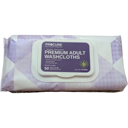 ProCure Premium Adult Washcloths PC263S 8 in x 10 in 50 count exp: 11/2027