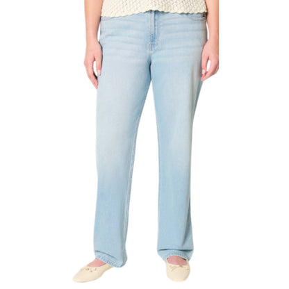 Hollister High-Rise Light Wash Straight Jeans NEW