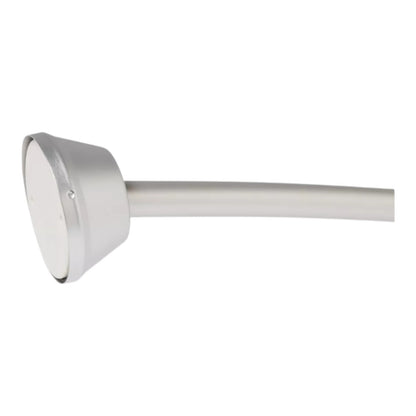 Dual Tension or Wall Mount Curved Shower Rod Silver Tapered End 50" to 72" Long