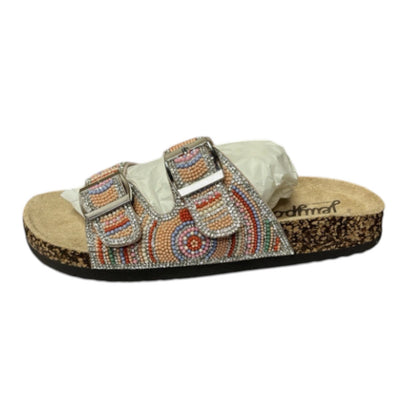 Jellypop Multicolor Beaded Double Buckle Slide Sandal