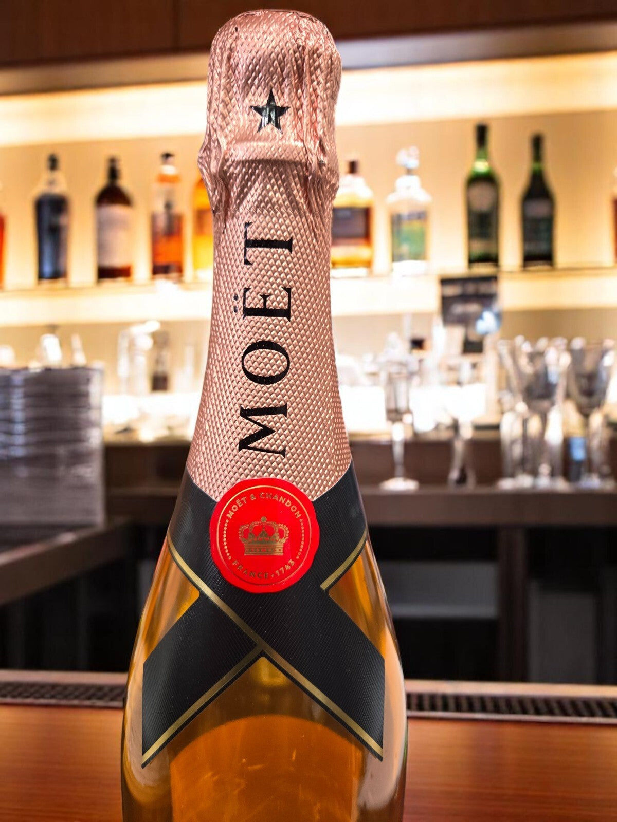 Moet & Chandon Nectar Imperial Rose Champagne Dummy Empty Bottle Prop 750ml