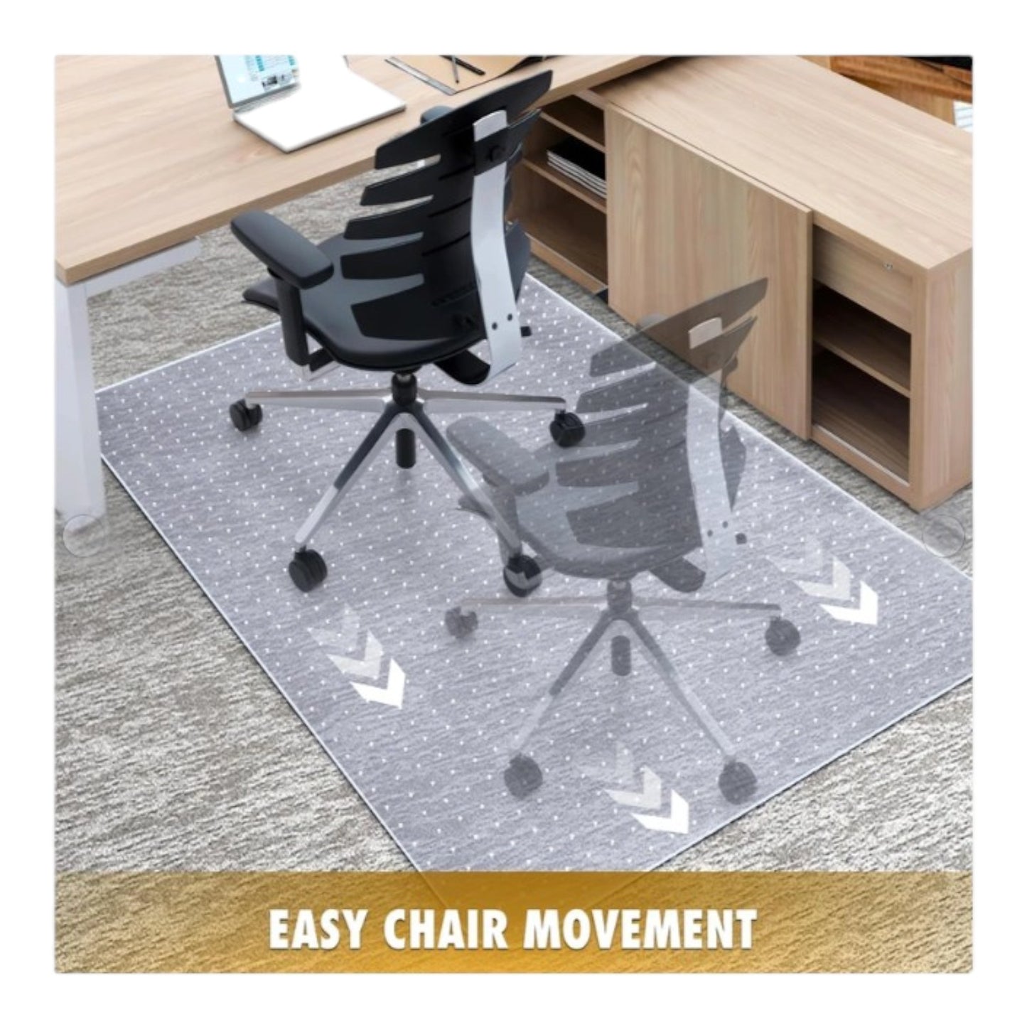 BesWin Office Chair Mat for Carpet 48'' x 36'' Clear Floor Mat For Pets