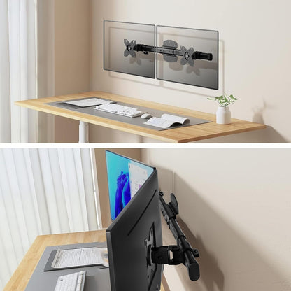 Dual Monitor Wall Mount Single to Double Bracket Adapter Horizontal Assembly ...