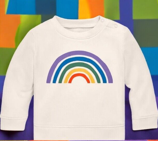 Primary Baby Girl's Rainbow Sweatshirt, 6-12mo.