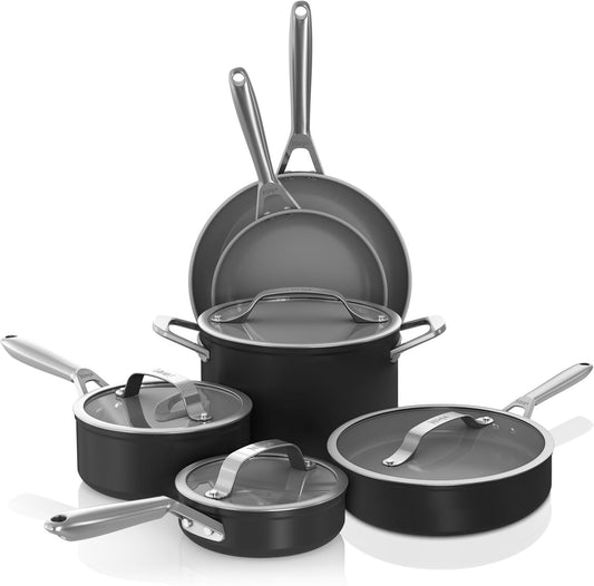 Ninja Neverstick Ceramic Pro 10-Piece Cookware Set, Non-Stick Pots & Pans Set