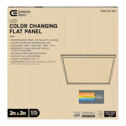 2' x 2' 4250 Lumens Non-Dimmable Integrated LED Flat Panel Ceiling Fixture 2-pac