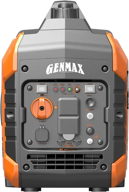 GENMAX Portable Inverter Generator, 2000W Ultra Quiet Gas Engine, EPA Compliant