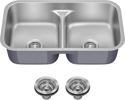 KRAUS Premier 32-inch 18 Gauge Undermount 50/50 Double Satin - KBU32