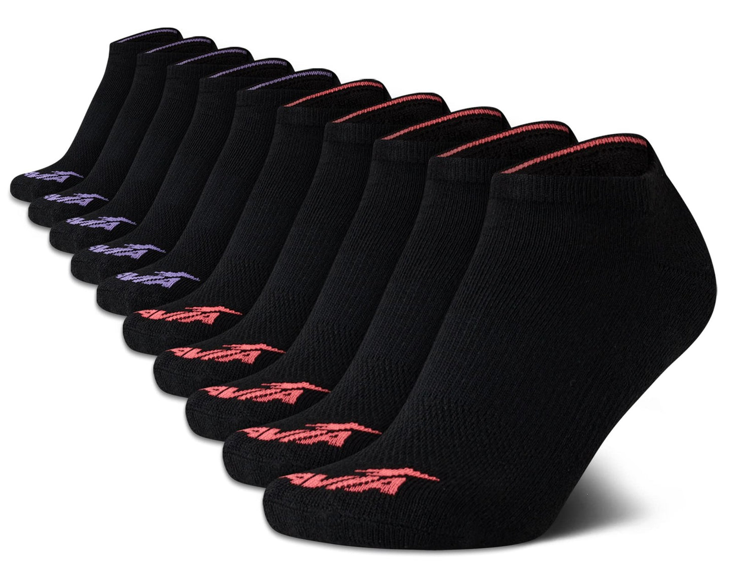 Avia Women's Low Cut Athletic Socks 10 Pack Cushioned Ankle Running Socks