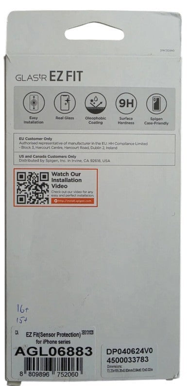 Spigen Tempered Glass Screen Protector for iPhone 16 Plus/iPhone 15 Plus-2 Pack