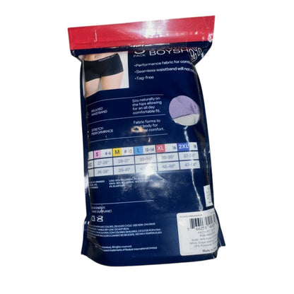 NEW Women's Reebok 5 Pack Seamless Boyshorts White Purple Black Underwear L / XL