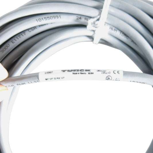 Turck RKC 12T-15-RSC 12T Flex Life Cable Cordset U-03617 Grey NEW