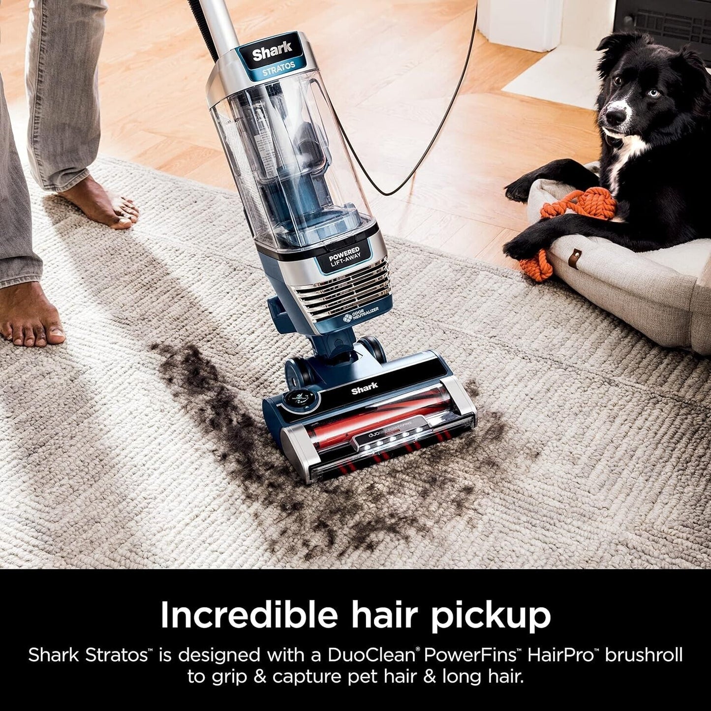 Shark - Stratos Upright Vacuum with DuoClean PowerFins HairPro, Self-Cleaning...