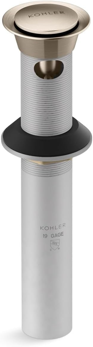 Kohler 25322-BV Bathroom sink clicker drain w/ overflow, Vibrant Brushed Bronze