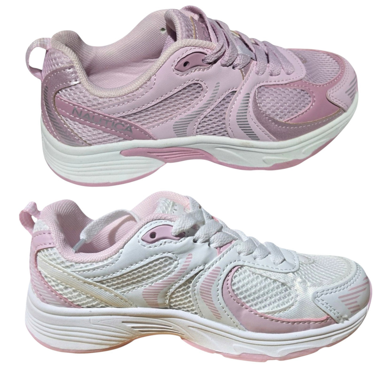 Nautica Girls White and Pink Sneakers - Monroe KN10771S - Missy Athletic -
