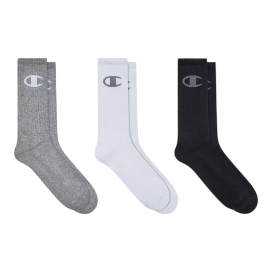 Champion Authentic Originals Men's 3-pack Logo Cushion Crew Socks - 6-12
