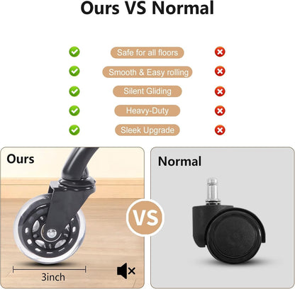 YFO Home Office Desk Chair Office Rubber Casters Ergonomic Computer Chair Black