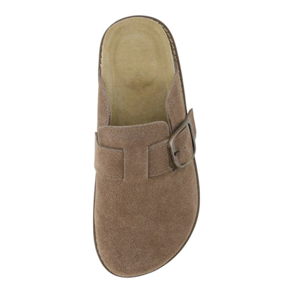 Women's Suede Clogs Adjustable Buckle Slip on Footbed Home Clog Slippers