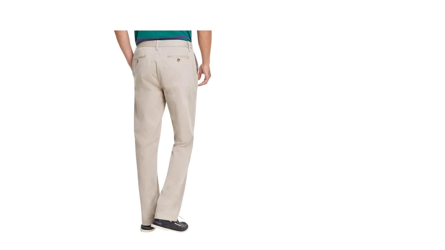 Nautica Men's Classic-Fit Stretch Solid Flat-Front Chino Deck Pants