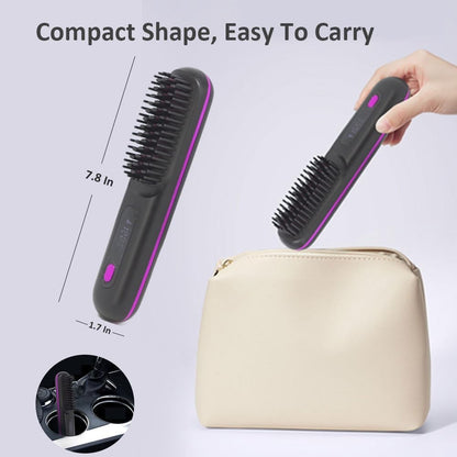 Cordless Hair Straightener Brush for Women, Portable Travel Hair Straightener...