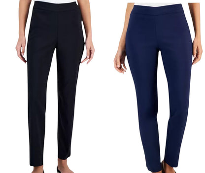JM Collection Petite Tummy-Control Comfort waistband Pants, Black or Blue