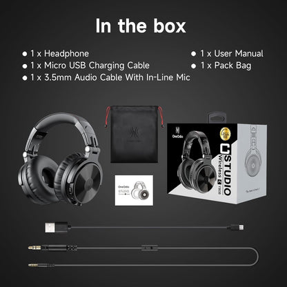 OneOdio Pro-C Bluetooth Over Ear Headphones, Wireless/Wired, Brown or Black