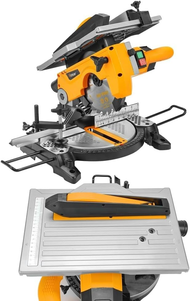 8-1/4 inch Compound Miter Saw, 2-in-1 Miter/Table Saw with Precision Laser Align
