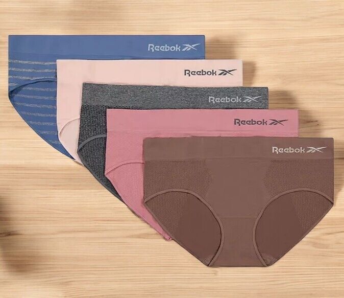 Reebok Women's 5-Pack Seamless Hipsters Multi, XL(16)