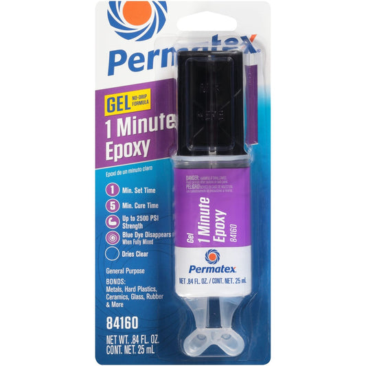 Permatex 84160 PermaPoxy 1 Minute General Purpose Epoxy, 0.84 oz.